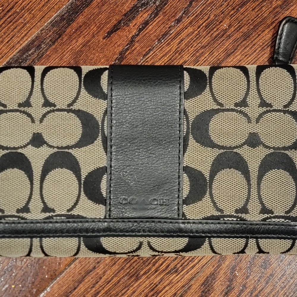 Coach Black and Tan Wallet